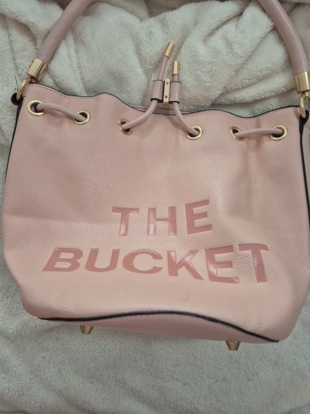 Pink 'The Bucket' Drawstring Bucket Bag